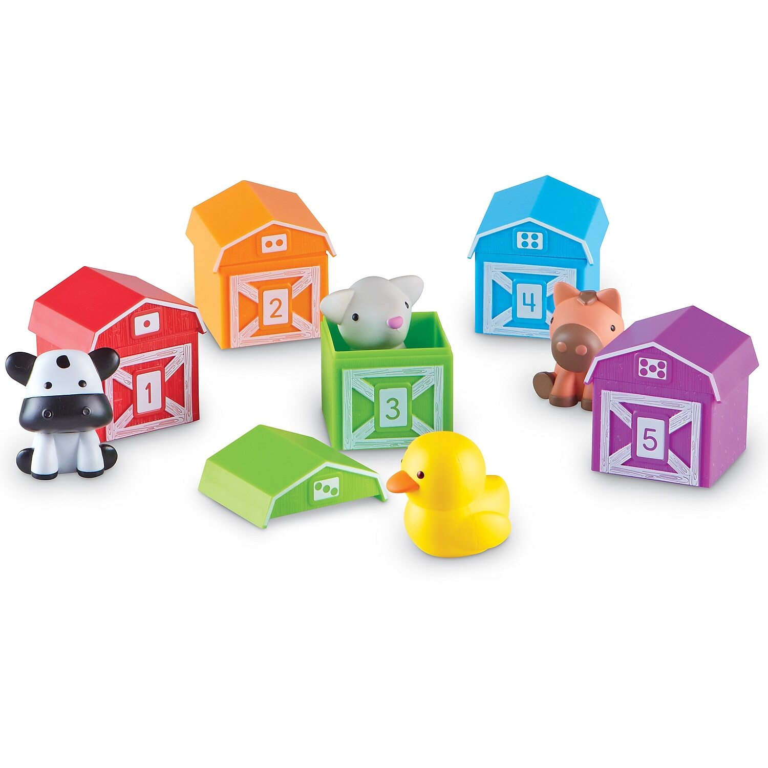 Colorful Peekaboo Learning Farm Toy Barn Set by Learning Resources-image