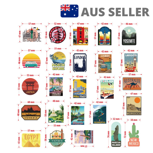 Travel Country Cities Landmarks Assorted Stickers | Pack of 50 Gift (Style A) - Picture 3 of 7