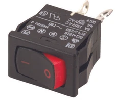 3pc Rocker Switch, On-None-Off, DPST, Non Illuminated, Panel Mount, Black,