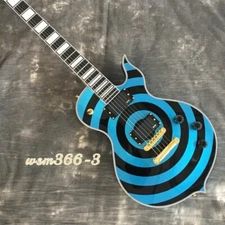 Handmade Zakk Wyld Bullseye Blue Electric Guitar ABR Bridge HH Pickups in Stock