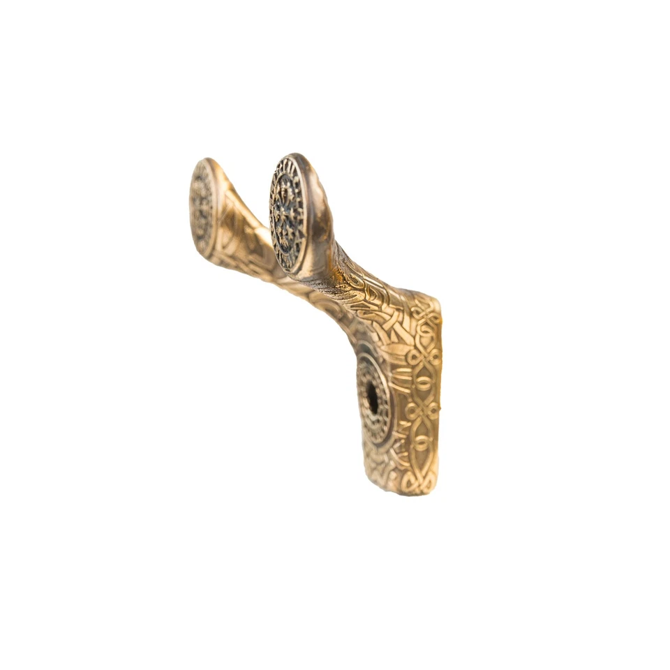 Gancho doble latón "Vegvisir" para ropa, toallas, sombreros, estilo escandinavo Foto 4 de 4