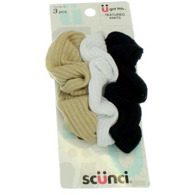 Scunci Effortless Beauty Basic Ribbed Twisters, 3 count per pack -- 3 per case.
