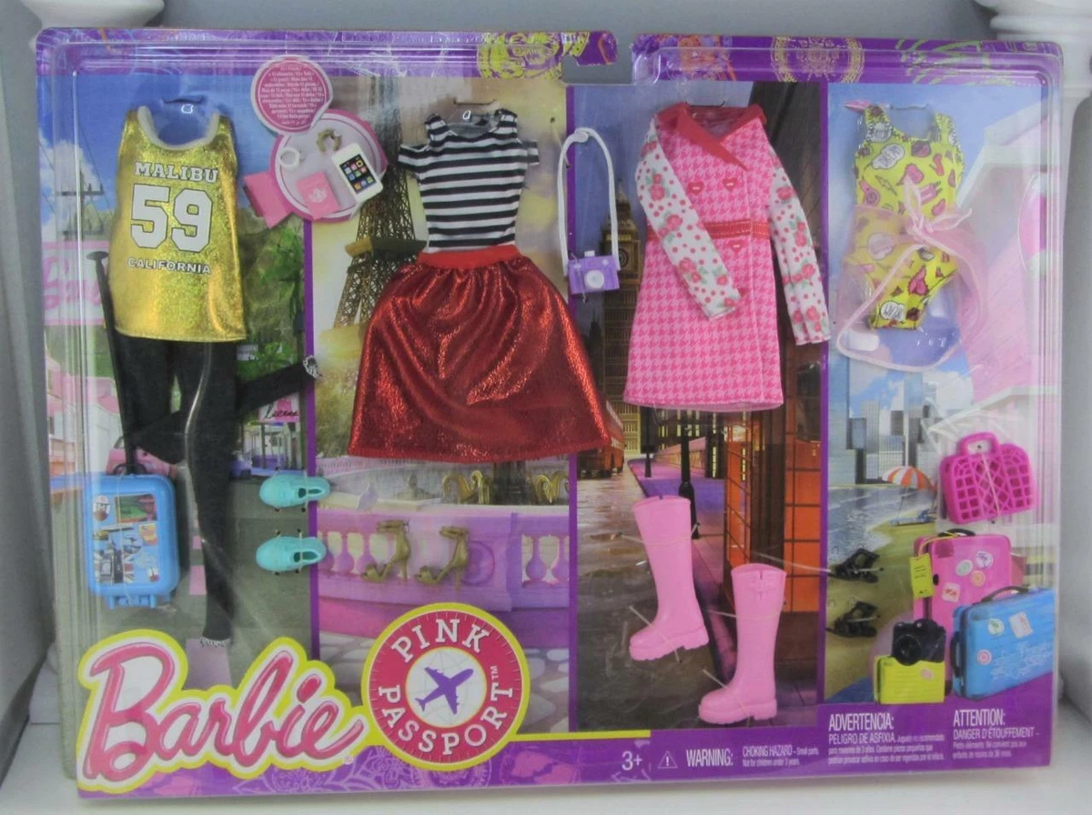 Barbie pink hotsell passport fashion set
