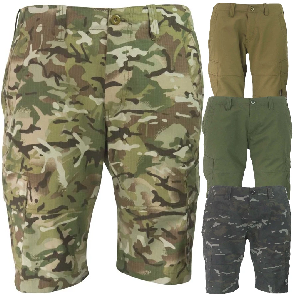 KombatUK Mens Army Military Durable Ripstop Combat Tactical Recon Cargo Shorts