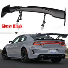 46 Rear Trunk Spoiler Wing Gt-style Carbon Look For Dodge Charger Se Sxt Rt