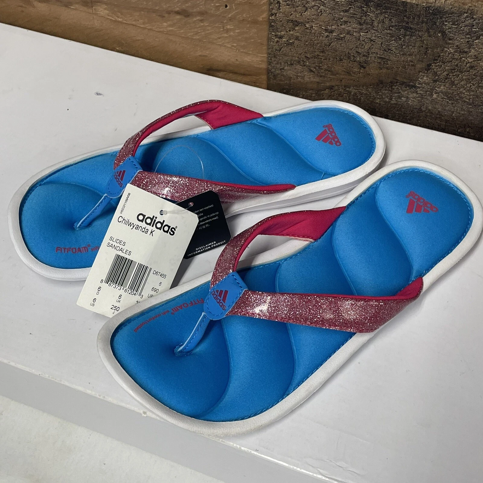 Sandali infradito Adidas Chilwyanda K blu rosa Uomo 6 Donna 7 D67455