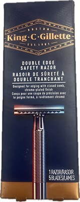 King C. Gillette Double Edge Razor and Blades - Pack of 15