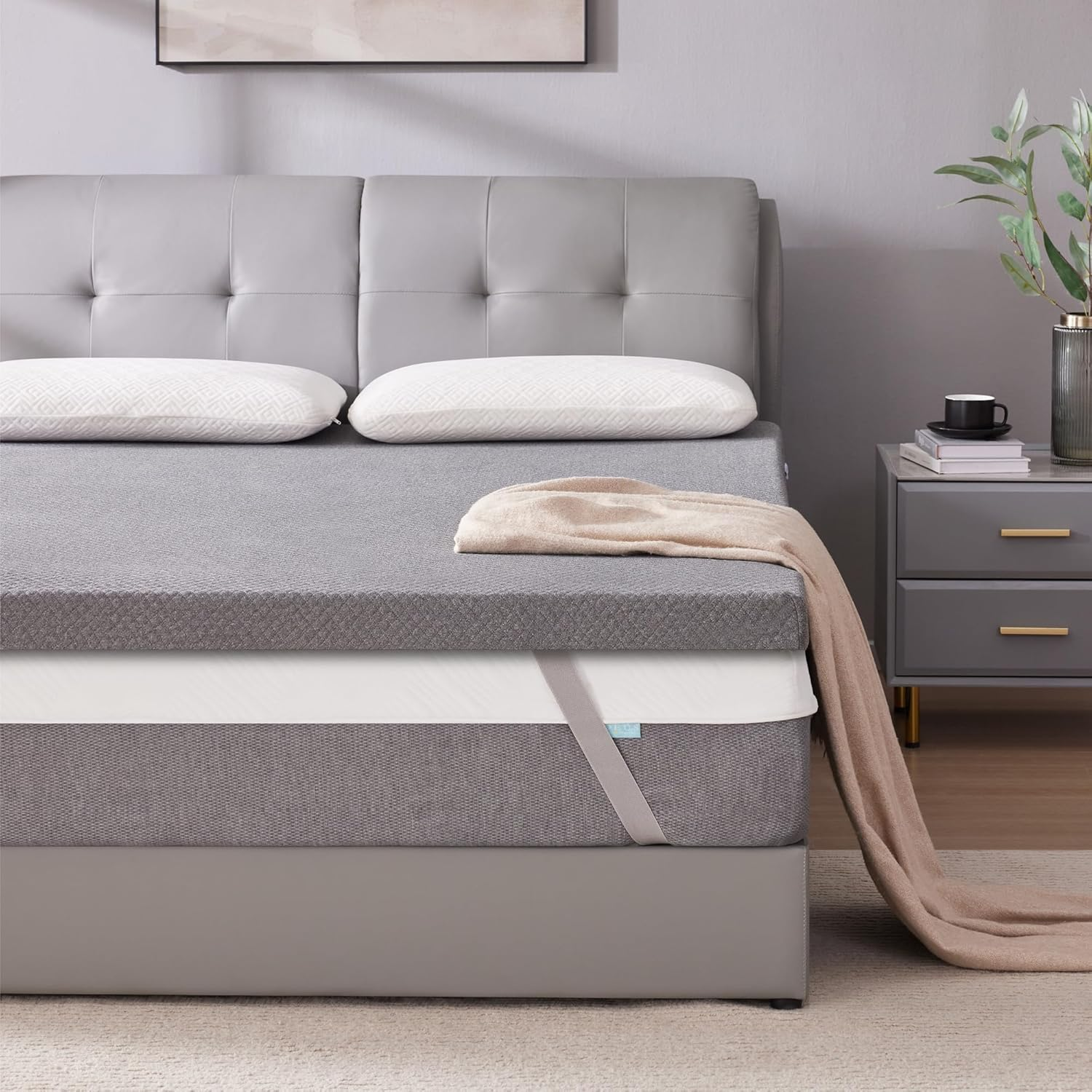 2 Inch Gel Memory Foam Mattress Topper Twin Size, Ventilated High Density Pad fo