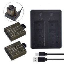2 BATTERY for Action Camera AKASO EK7000 Brave 4 Campark Crosstour Dual CHARGER