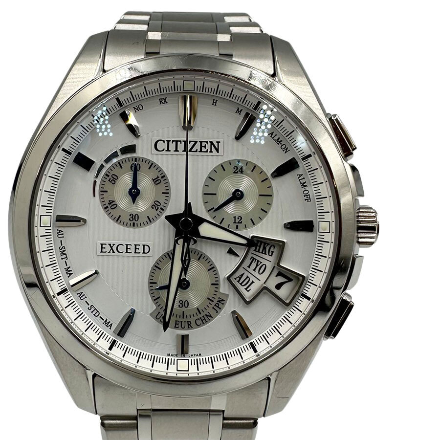 Citizen Exceed EBS74-5101 Eco-Drive Titanium Watch White Dial 41mm Used
