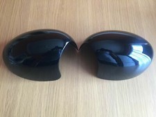 GLOSS BLACK WING MIRROR COVERS FITS MINI MK2 R58 MINI COUPE 2010-15 MANUAL FOLD
