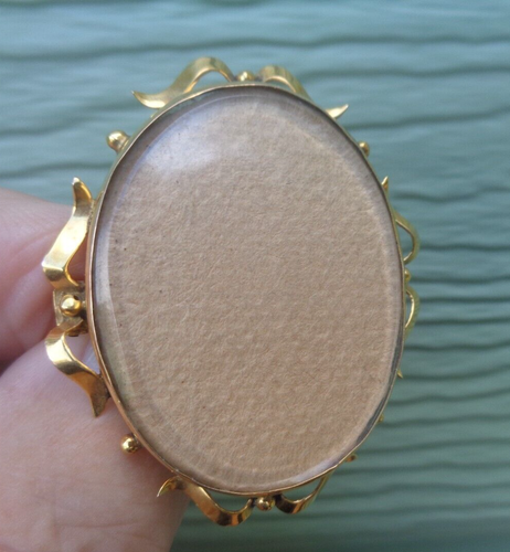 Or Photographe Souvenir Broche 9ct or Jaune Grand Antique c1900s - Photo 1 sur 6