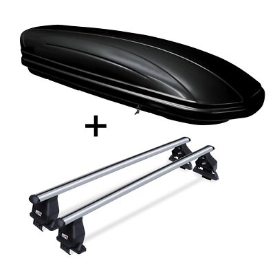 Dachbox VDPMAA460 460L + Dachträger Menabo Tema für für für Seat Cordoba Kombi 9