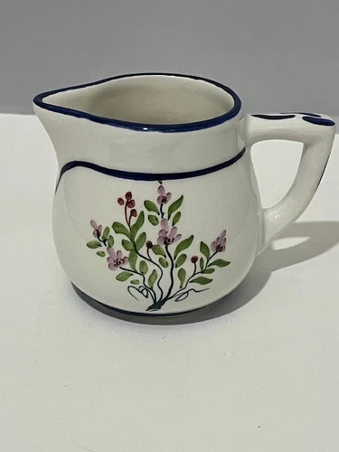 VTG handpainted floral motif creamer Martinez SL Pintado A Mario pottery Spain