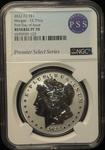 2022 Fiji NGC Rev PF 70 Morgan CC Privy Silver Dollar S$1 Commemorative - 123