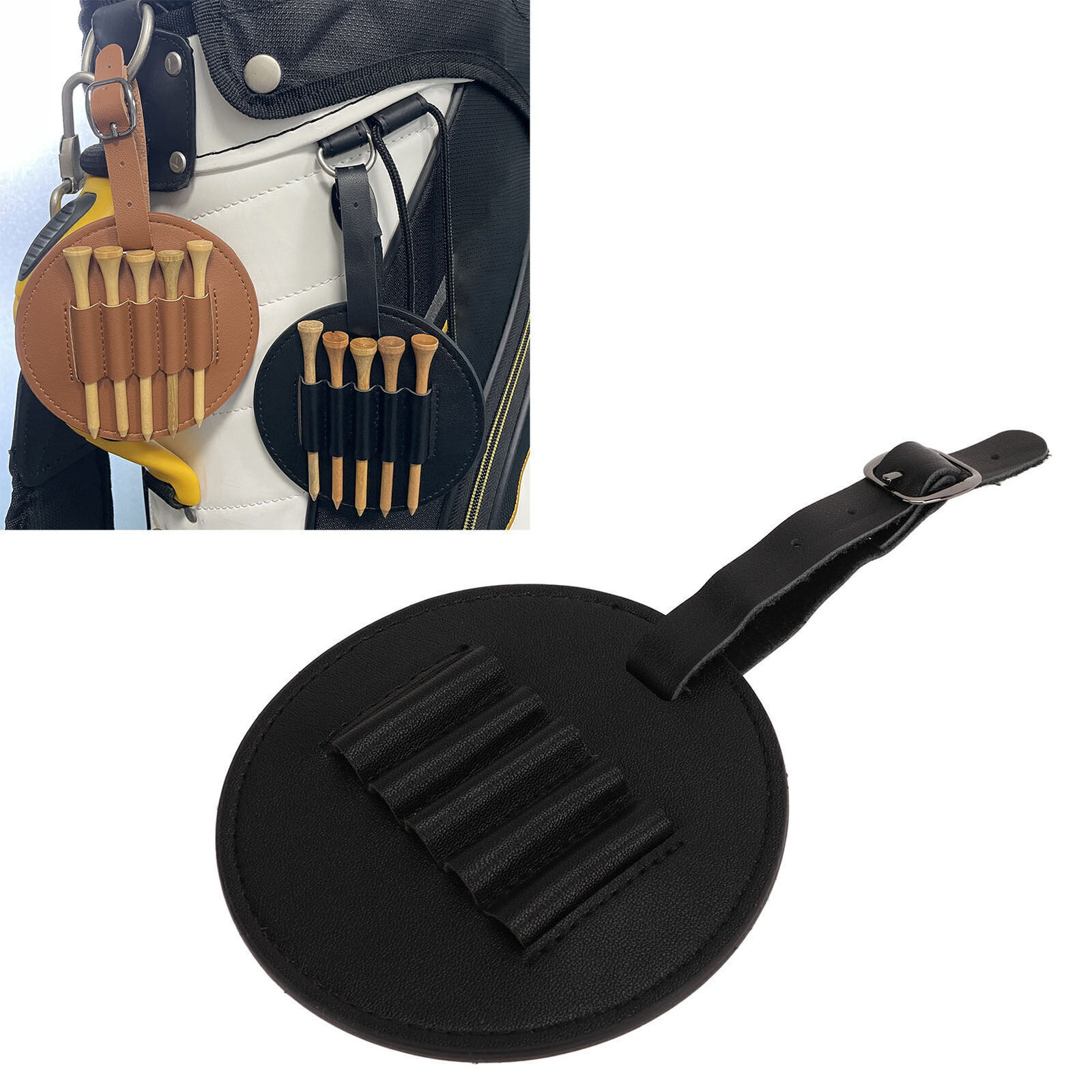 Golfball Tasche Mit Tee-Halter & Karabiner - Praktischer Organizer Für Golf-Zubehör | 7-Fach Spike-Fach