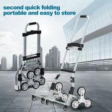 SALESBAY Stair Climbing Trolley Cart 10 Wheels Folding Hand Truck Aluminum 70KG
