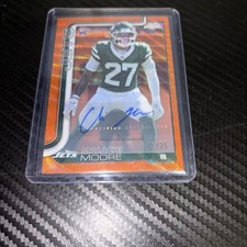 2025 Topps Chrome Malachi Moore Orange Wave refractor Auto 05/ 25 Jets RRA-MM