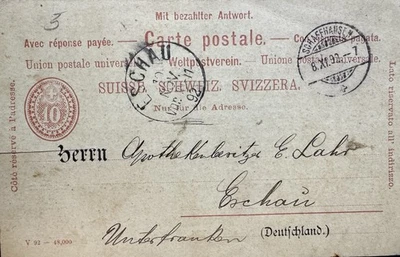 1892 Swiss / German Door to Door Marketing Antique Advertising Postcard - image 1 of 4