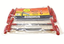 Bondhus 13187 BTX80M T Handle Ball End Hex Wrench 8 Pc Set Metric USA Made Clean