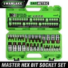 32pc Allen Head Hex Bit Socket High Torque Strengthened Cr-v Sae Metric S2 Steel