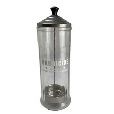Tarro desinfectante peine barbicida de vidrio King's vintage - completo