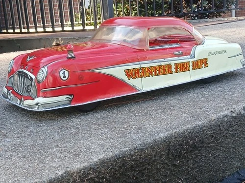 Vintage Marx Tin Friction Volunteer Fire Dept. Car