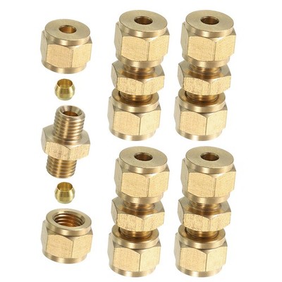 5 x Brass Compression Tube Fitting 4mm Tube OD Connector NPT Thread Connectors