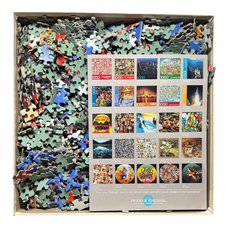 Rare 1980 Springbok A Muppet Christmas Party 1000 Piece Puzzle Complete w/ Box - Image 3 of 4