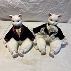 Vintage Anco Pair of Heritage Court Porcelain Cat Dolls Plush  — photo 7