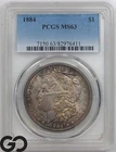 1884 Morgan Silver Dollar Coin PCGS MS 63 ** Scratches On Slab Not Coin!