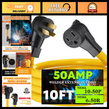 10FT 50 Amp Welder Adapter Cord NEMA 10-50P to 6-50R, Heavy Duty Extension for W