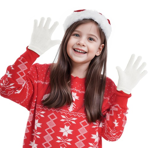 12 Pairs White Warm Kids Gloves Winter Gloves Knit Gloves for Kids Boys Girls... - Picture 8 of 8