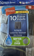 10 pack Hanes Boxer Briefs Boys Medium Tagless Cool Comfort Flex Breathable NEW