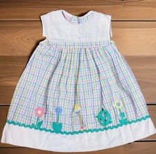 Vintage Samara Smocked Plaid Dress 90s Pastel Spring Floral Panty Set Girls 6T