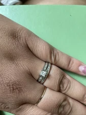 14K White Gold Princess Diamond Engagement Ring Set 2.00Ct Total