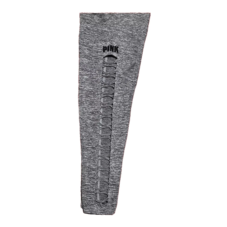 Victoria's Secret ROSA Leggings Para Mujer Recortados Ambos Lados Talla S/P Gris Oscuro Foto 2 de 4