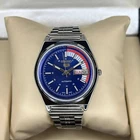 vintage Refurbished seiko 5 automatic Blue dial stainless steel men's watch