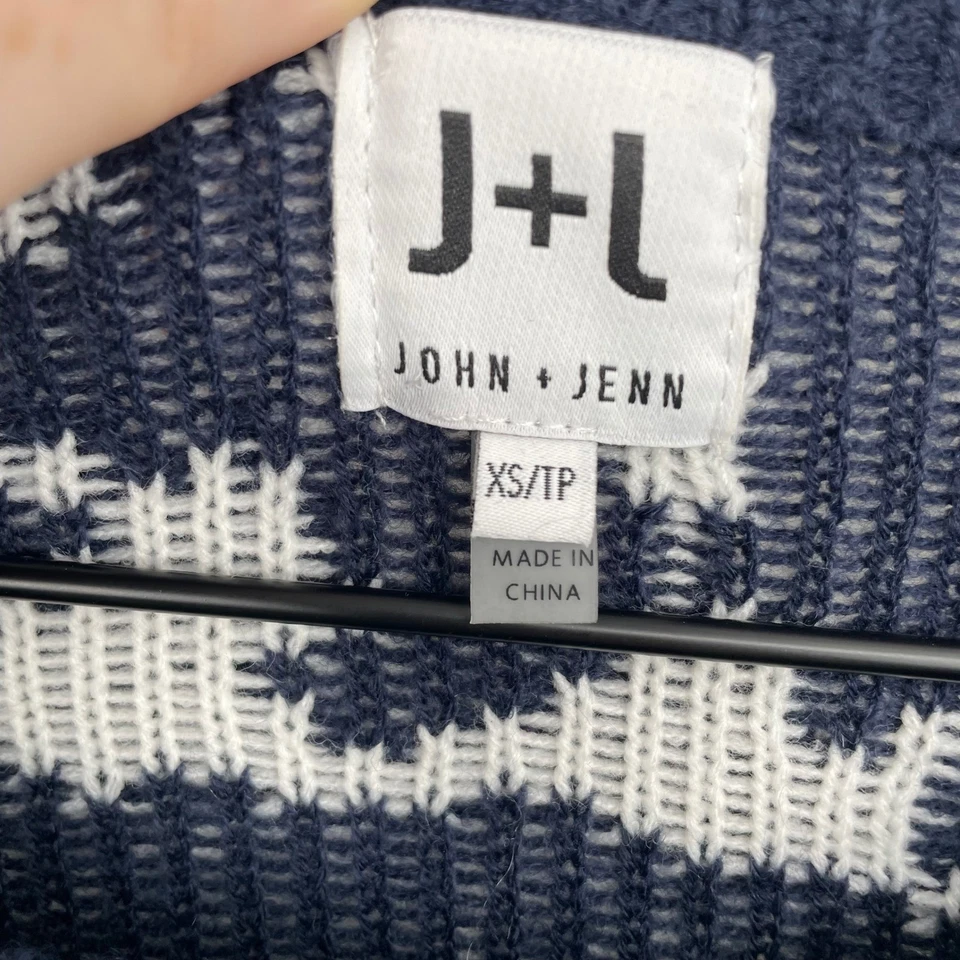 JOHN JENN Abstract Print Crewneck Sweater XS Navy - Image 3 of 4