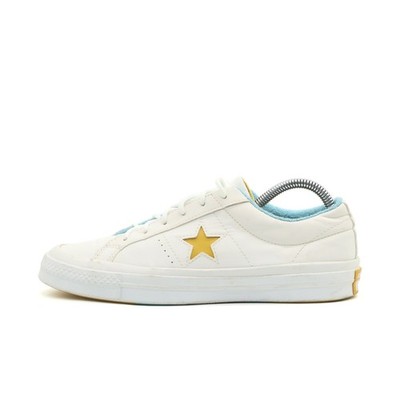 Converse Herren One Star Schuhe Weiß Gelb Blau Synthetik Edition Sneaker EU 39.5