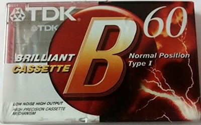 TDK B60 Brilliant Cassette - Normal Position Type I - Low Noise with High Output