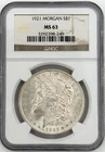 1921 P Morgan Silver Dollar $1 NGC MS63