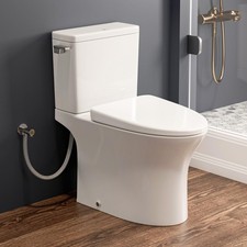 Skirted  Elongated Rear Outlet Toilet with 7" Rough-In Two Types Extension