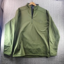 Columbia Sweater Mens Large Green Quarter Zip Fleece Pullover GRT Hiking