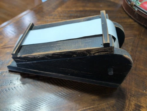 Vintage Wooden Grocery List Paper Roll Holder Rustic Primitive Note Taker 10.5" image 6