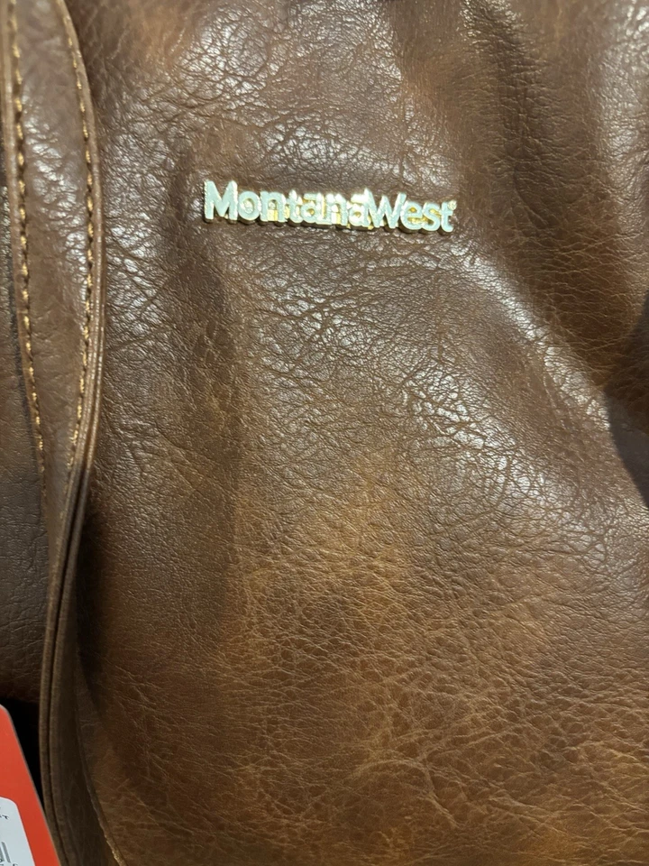Bolso de Mano Montana West Marrón Imitación Cuero - Nuevo con Etiquetas - Cartera de Hombro con Cremallera Superior Foto 3 de 4