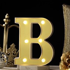 6" tall GOLD B LED Lighted Marquee Letters Sign Party Wedding Events Decorations
