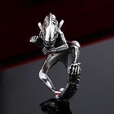 Alien Predator Xenomorph Ring Horror Movies Stainless Steel Skull Biker Gothic