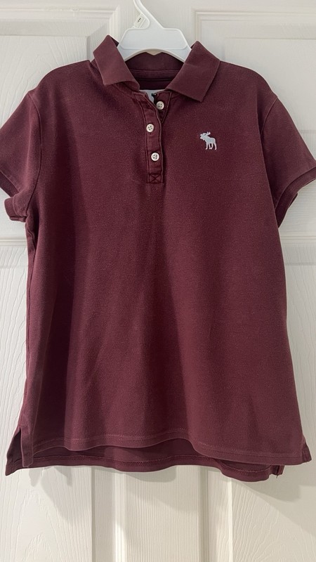 Abercrombie Kids Girls Short Sleeve Moose Logo Polo Shirt Size 9/10