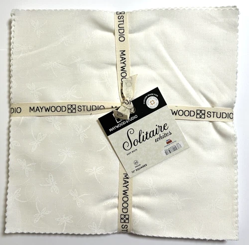 Maywood Studios Solitaire Whites 10" Layer Cake for Missouri Quilt Star - product listing photo